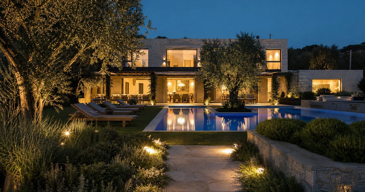 Should outdoor living areas, pools, and landscape lighting run on the same automation system?
